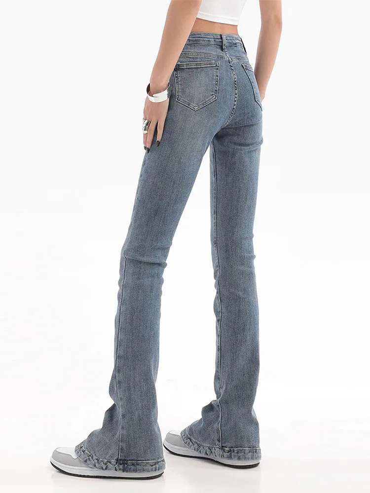 Повседневные модные прямые облегающие Женские джинсы джинсовые штаны в стиле