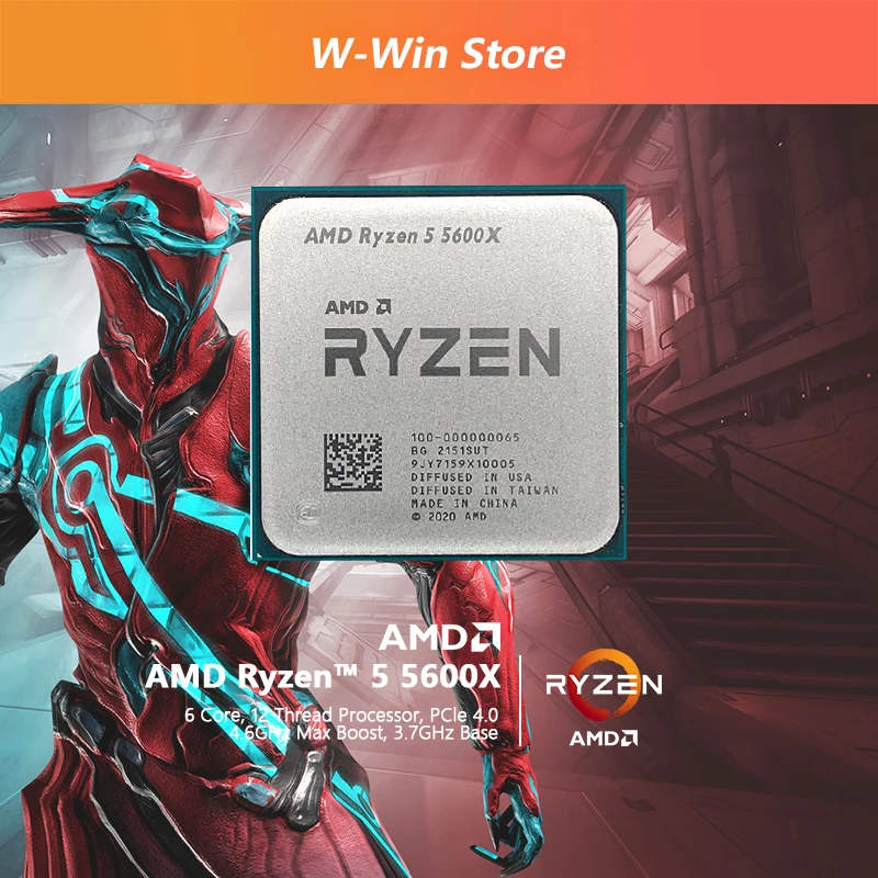 Процессор AMD Ryzen 5 5600X для ПК центральный процессор компьютера 6 ядер 12 нитей 65 Вт L3 =