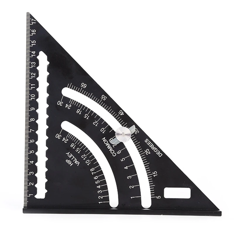 

N0HB Adjustable 7inch Alloy Inch Angle Protractor Triangle Ruler Woodworking Line Ruler Measuring Gauge Lightweight Precise