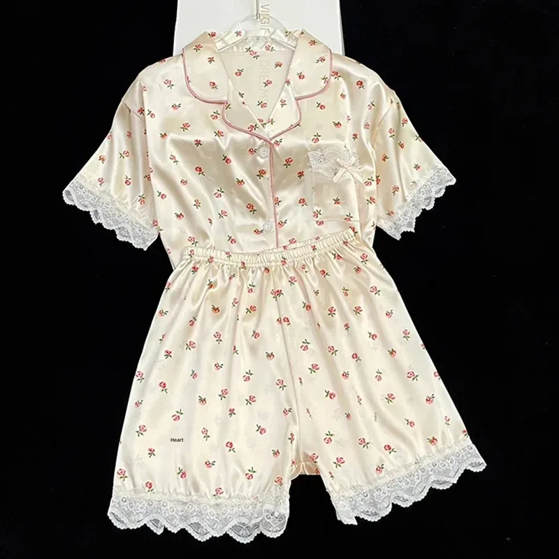 Модный летний женский пижамный комплект с коротким рукавом домашняя одежда в