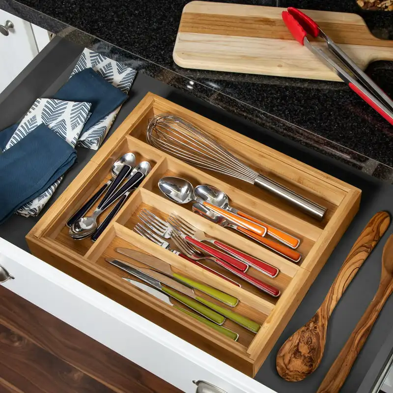 

Can Do Bamboo Cutlery Tray Expandable
