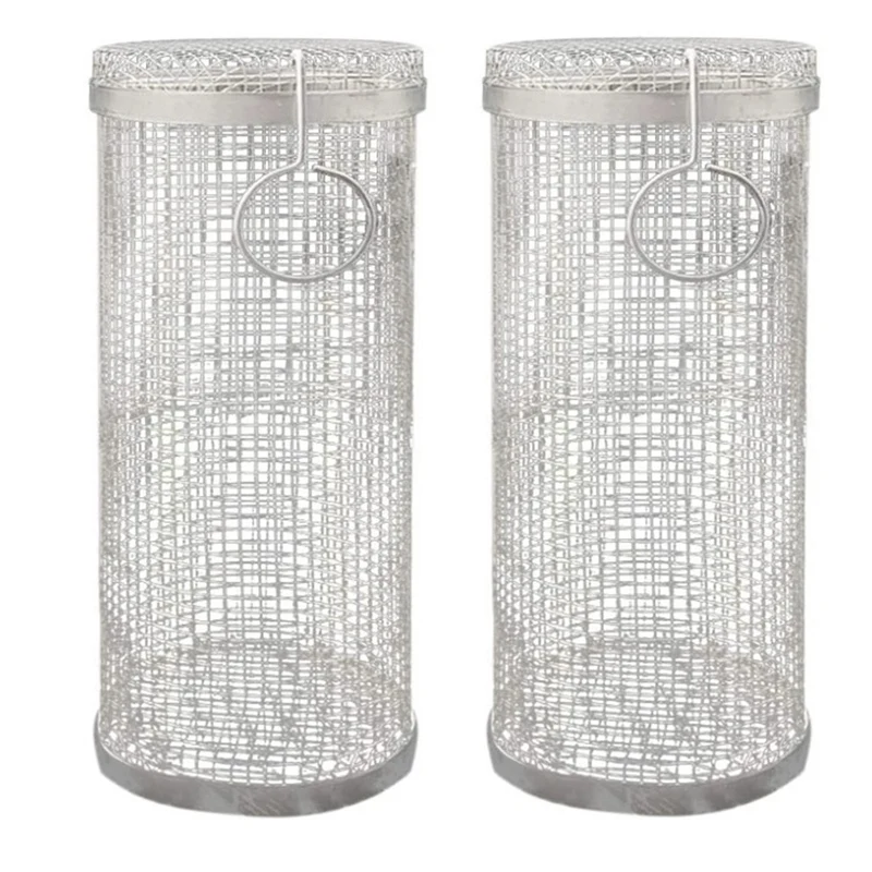 

2Piece BBQ Mesh Grill Grate Meshes Racks Grid Stainless Steel 30Cm For Outdoor Picnic Party & Gathering With Hook