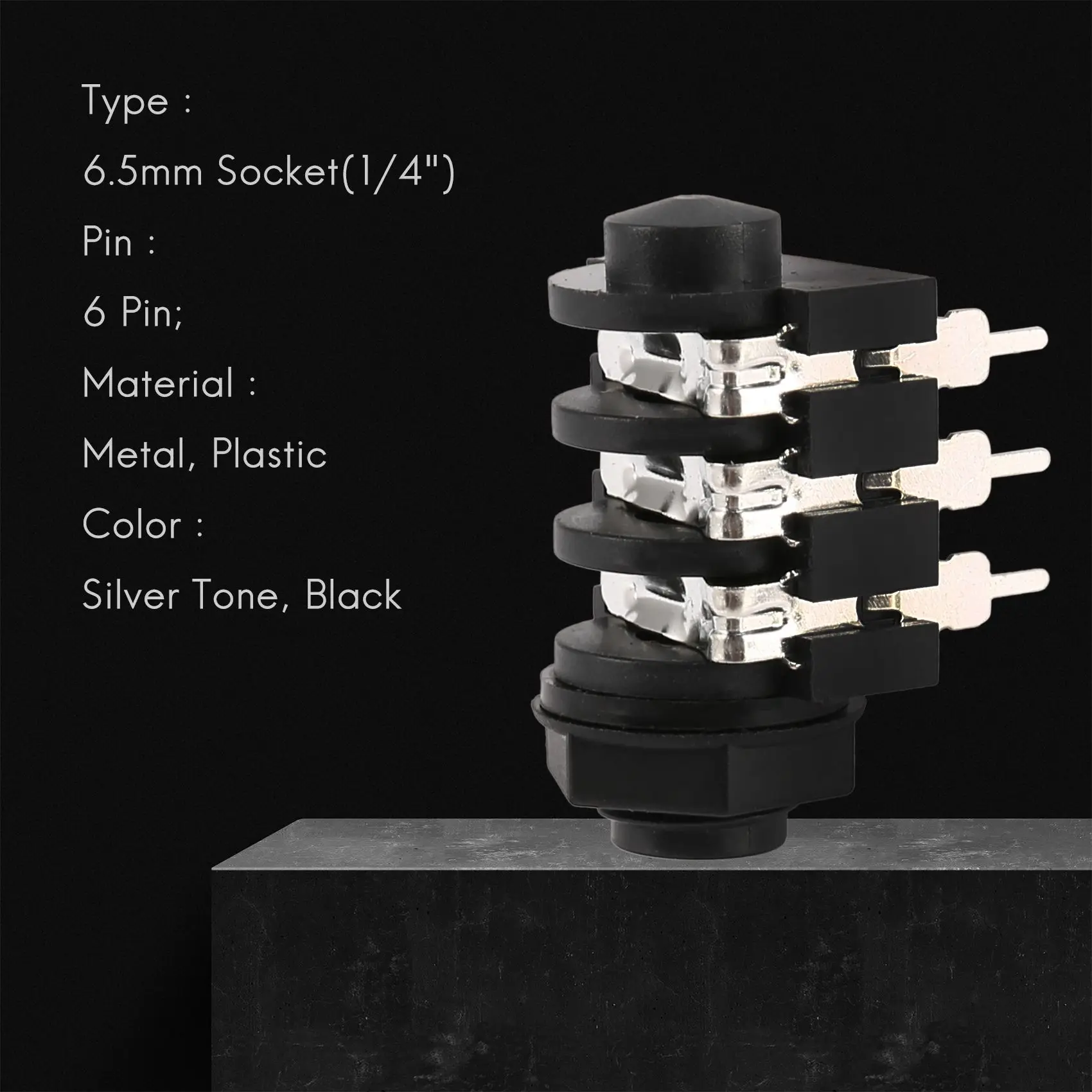 1/4 &quot6 5 мм стереостыковая панель с креплением и разъемом для наушников 6