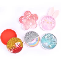 1pc glitter coasters cute coasters for drinks ocean rainbow sakura coasters with glitter quick sand flowing drink coasters