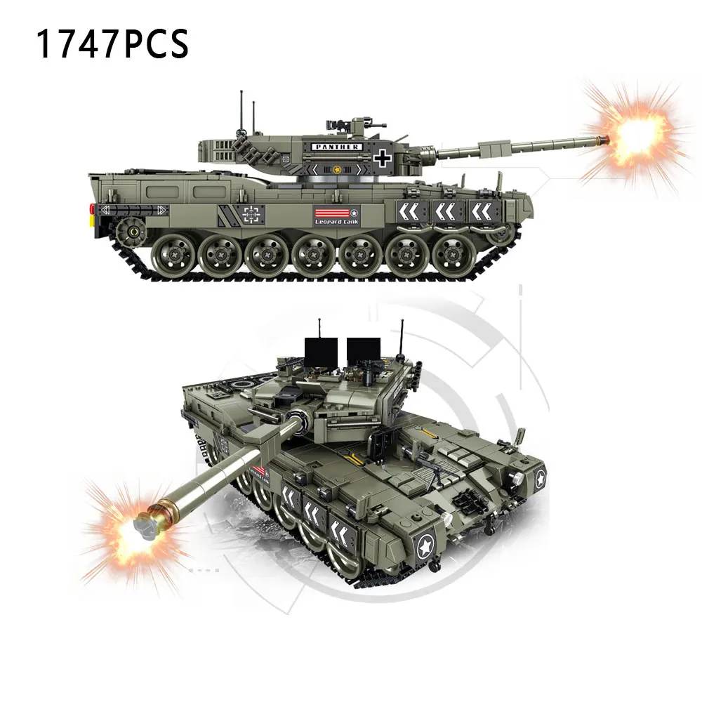 Леопард 2A-4 основной танк станции 1747 шт. военный строительный блок модель
