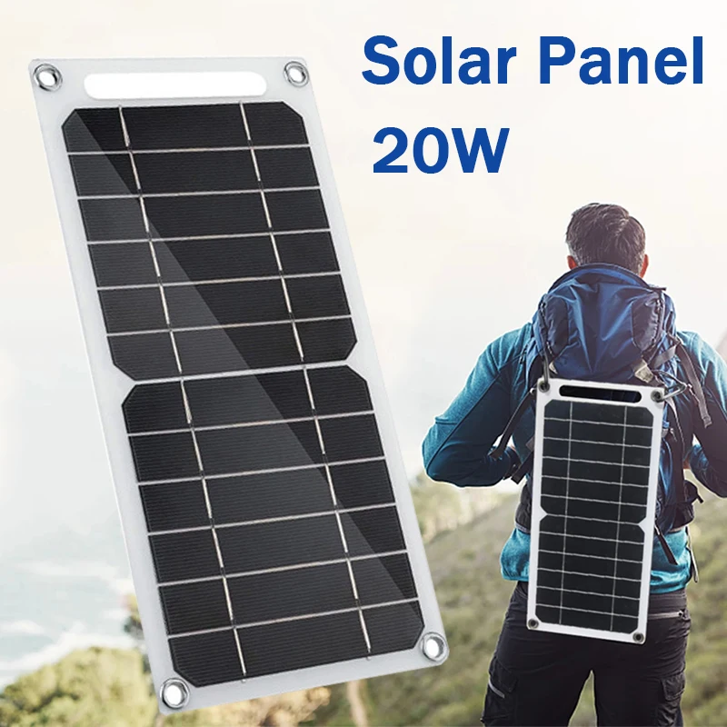 

5V Solar Panel USB Waterproof Outdoor Hike Camping Portable Cells Battery Solar Charger Plate for Mobile Phone Power Bank