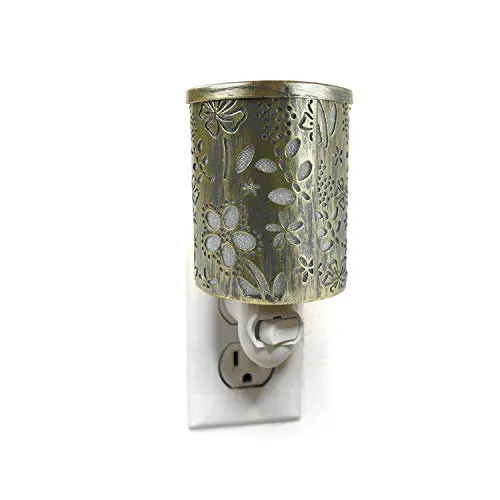 

Bronze Floral Plug-in Fragrance Warmer Diffuser for Scented Wax Cubes & Essential Oils