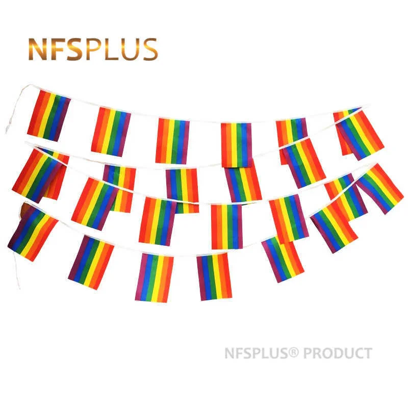 Подвесной флаг ЛГБТ лесбиянок геев бисексуалов тангенов пансексуалов 25 шт. 14x21 см