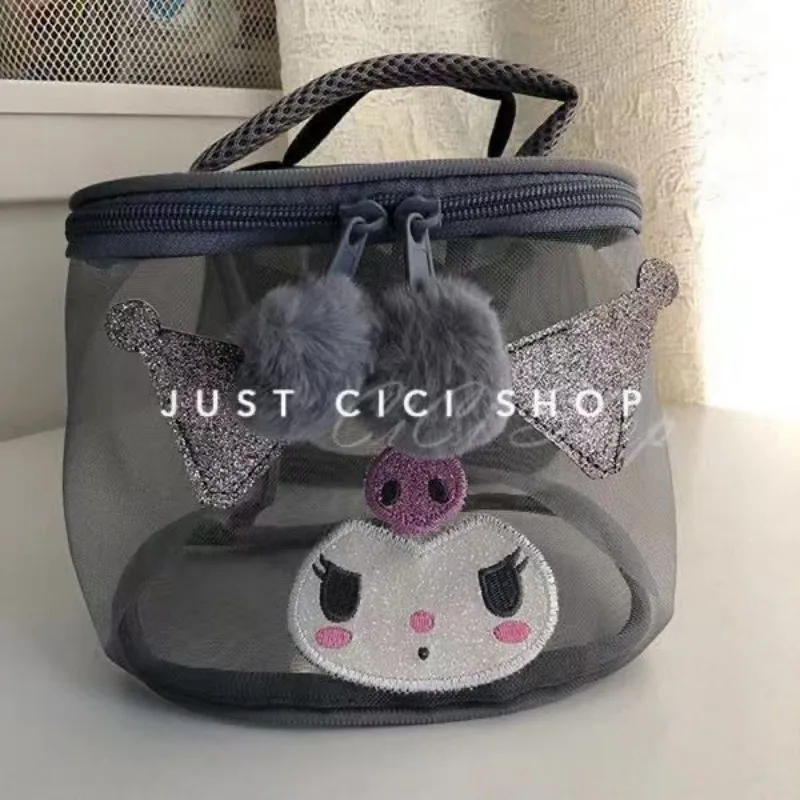 Sanrios Аниме Кукла Kuromi Kawaii Девушка моющаяся косметичка на молнии мультфильм
