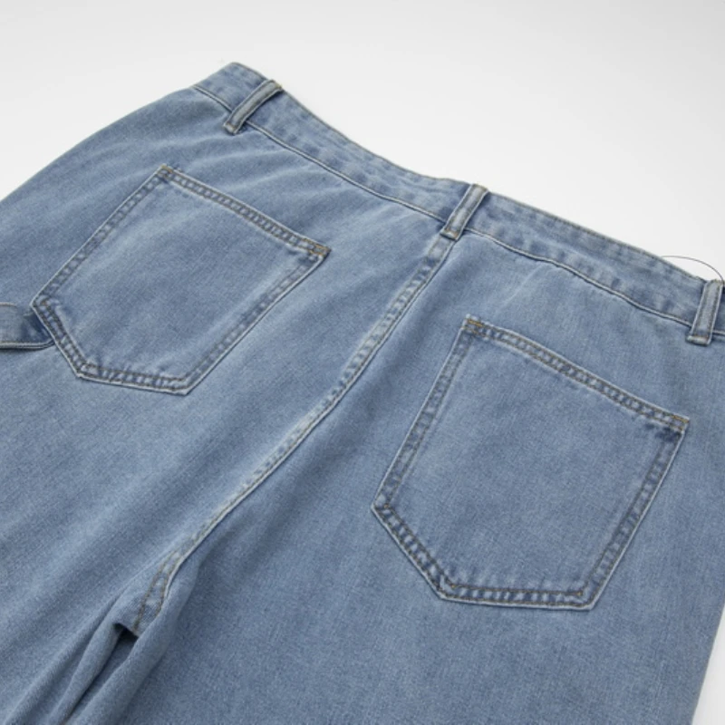 Женские и мужские прямые джинсы 24ss повседневные Модные Винтажные высокого