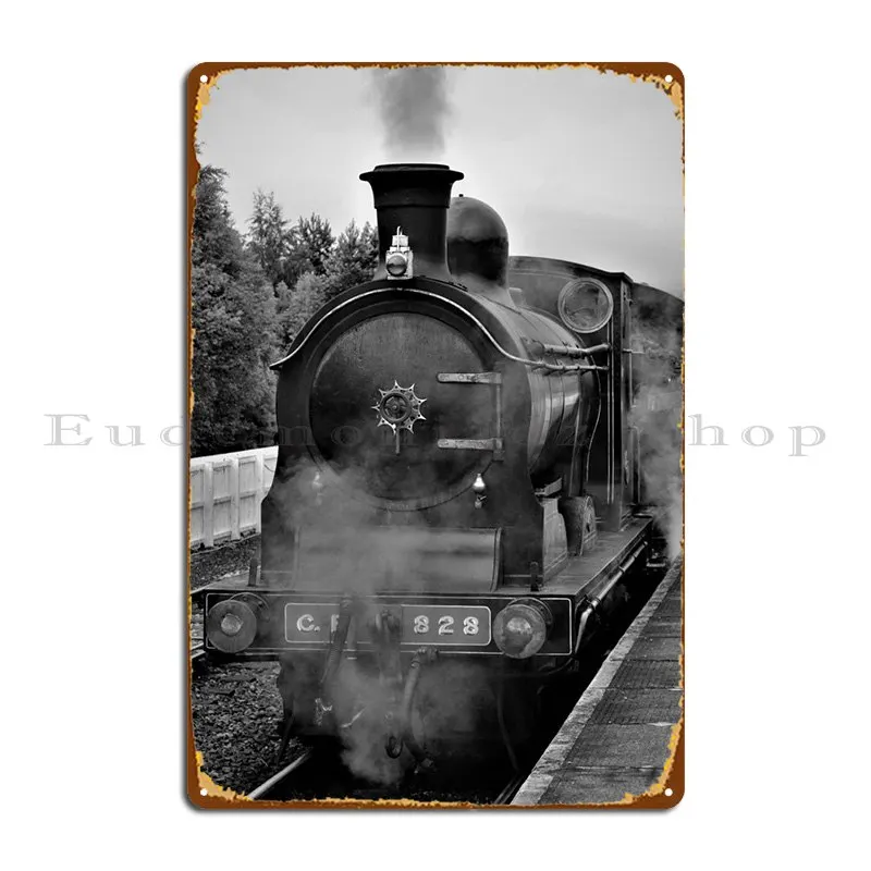 

Steam Engine Metal Plaque Cinema Painting Funny Character Wall Cave Tin Sign Poster