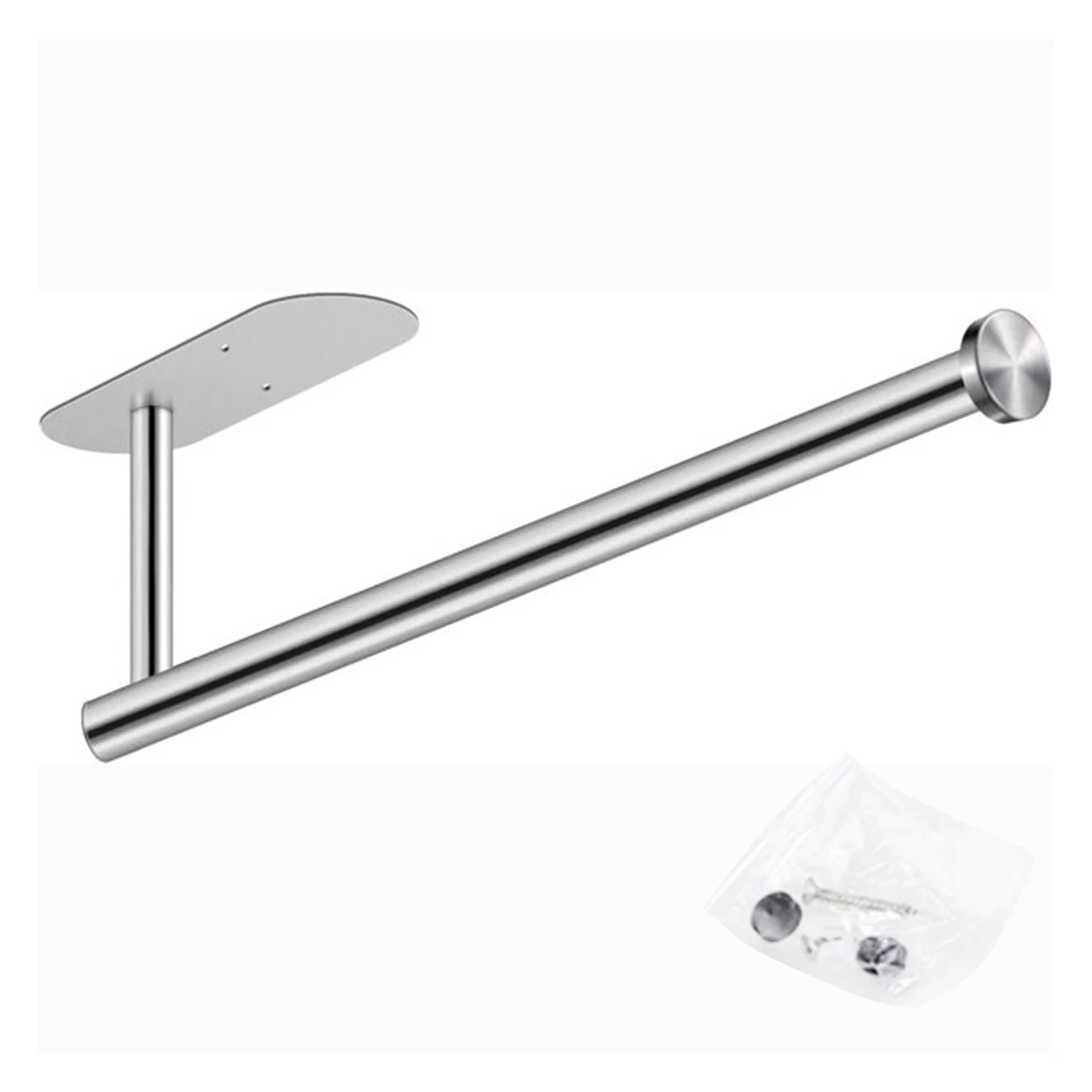

Space Saving Bathroom Wall Mounted Paper Towel Holder With Screws Hanging Rack Self Adhesive Silver Sink Stainless Steel Kitchen