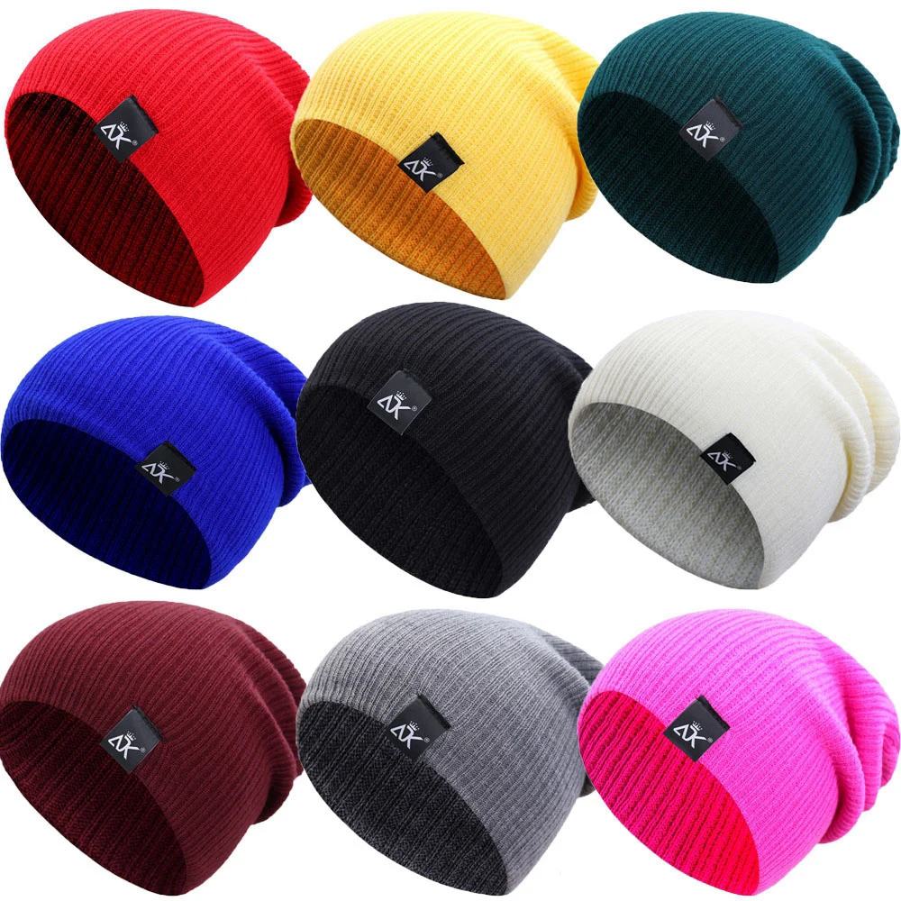 

New Winter Knitted Hats Solid Cute Female Beanies Caps Autumn Ladies Casual Caps High Quality Warmer Bonnet 12 Colors Women Men