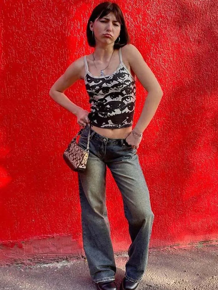 Футболка женская с коротким рукавом короткий топ принтом в готическом стиле