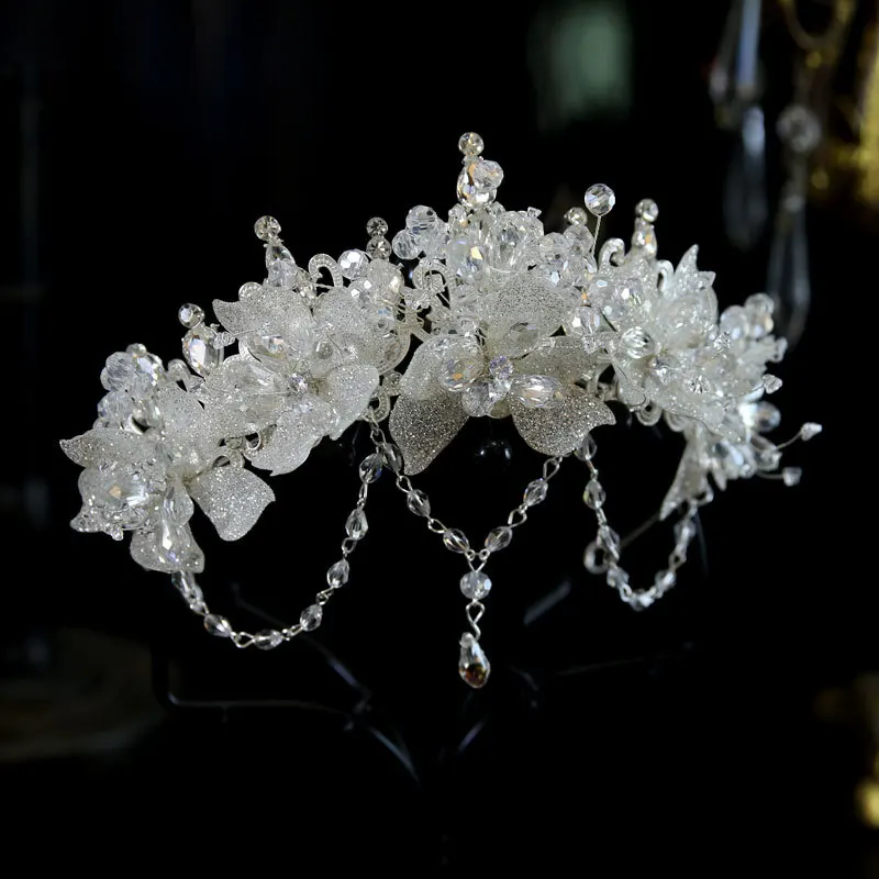 Роскошные свадебные диадемы ручной работы в стиле барокко с кристаллами и