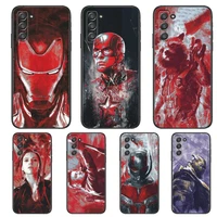 ink painting marvel heroes phone cover hull for samsung galaxy s6 s7 s8 s9 s10e s20 s21 s5 s30 plus s20 fe 5g lite ultra edge