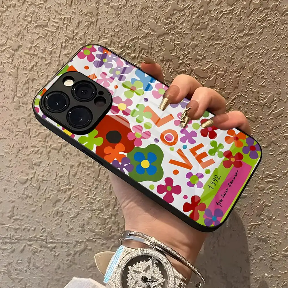 Фото Чехол для телефона с богемным арт-дизайном для iPhone 17 Pro Max, 15, 14 Pro, 12, 11, 13 Mini, X, XR, XS, 16 Plus, SE, стеклянная крышка №3