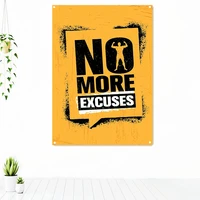 no more excuses sports fitness poster wall hanging painting inspirational tapestry gym workout decorative banner flag for wall
