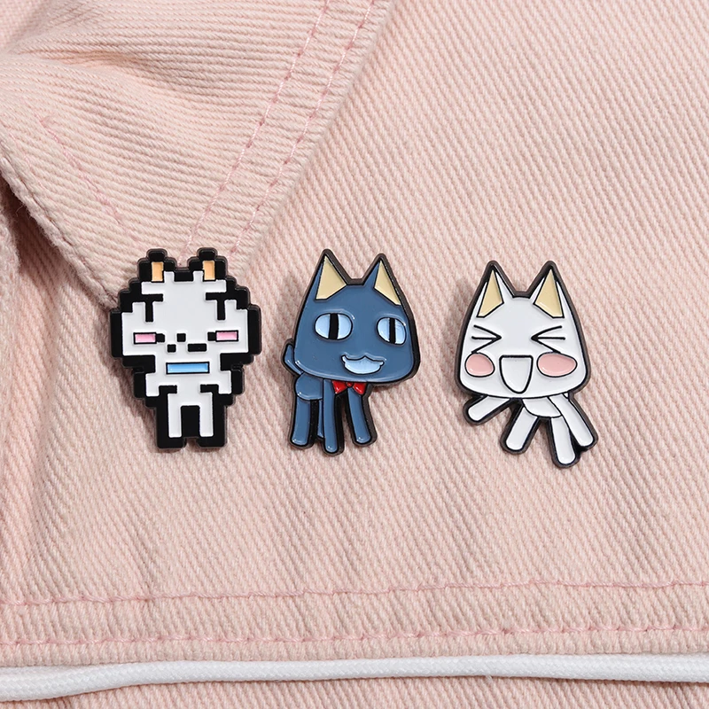 Эмалированная булавка Toro Inoue Cat брошь на лацкане металлический значок аниме