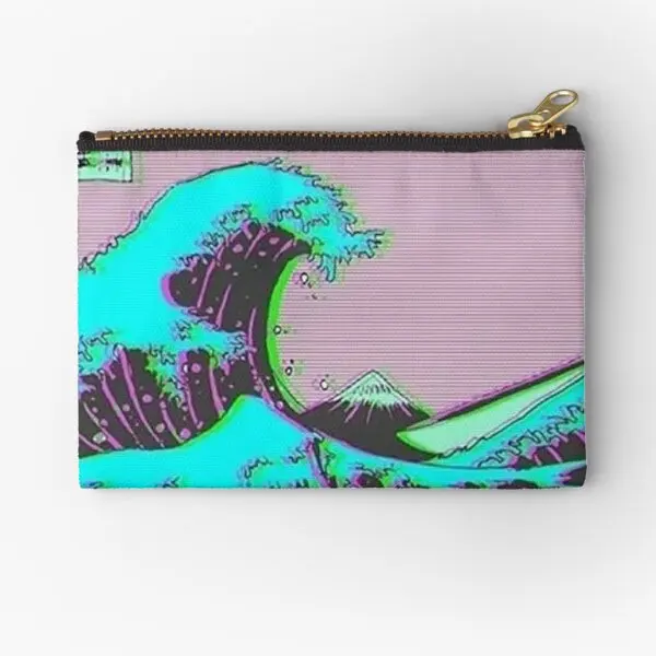 

The Great Wave Off Vaporwave Kanagawa Zipper Pouches Pure Women Underwear Small Men Storage Pocket Key Wallet Packaging