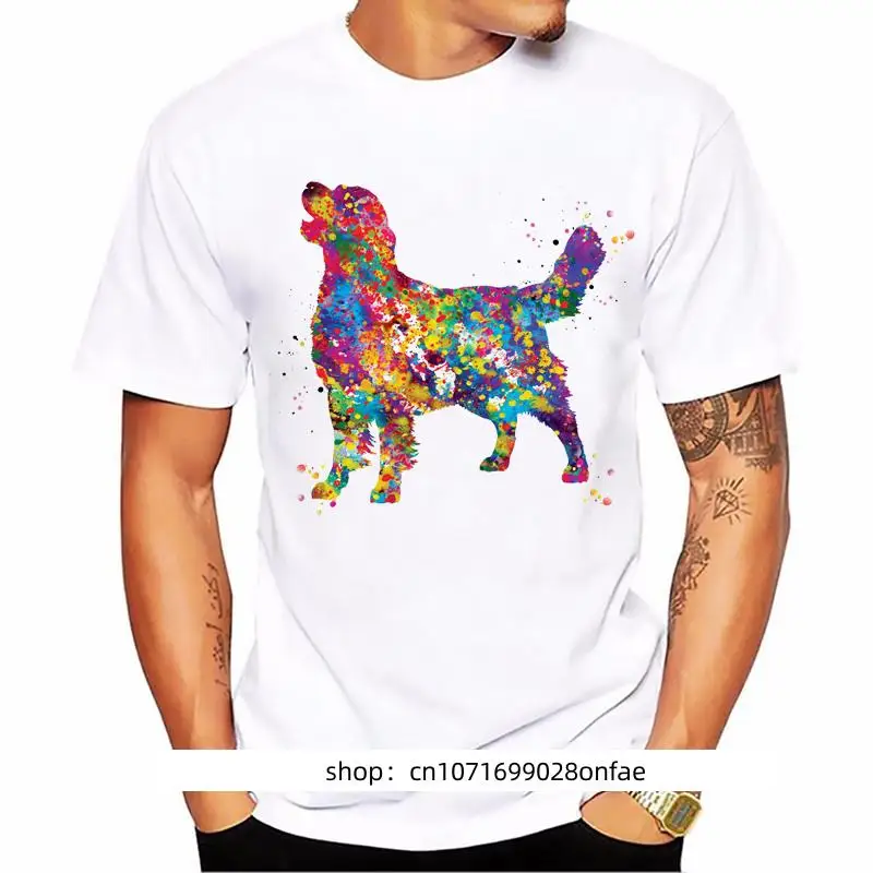 

Watercolor Golden Retriever/Chihuahua/Tibetan Mastiff Print T-Shirt Men'S Clothing God Lover Tshirt Homme Harajuku Shirt T Shirt