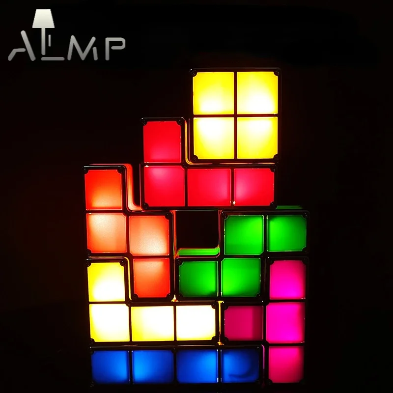 

Светодиодная Ночная лампа «сделай сам», Штабелируемый строительный блок, настольная лампа, настольная декоративная лампа, новый детский по...