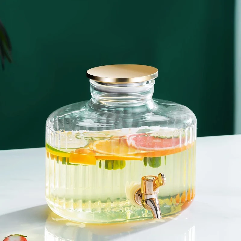 

GIANXI Glass Water Jug Large Capacity Transparent Cold Water Bottle Household Heat-Resistant Lemon Tea Scented Tea Pot