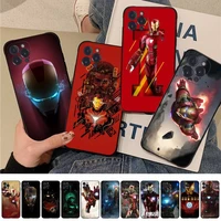 disney iron man phone case for iphone 14 13 12 mini 11 pro xs max x xr se 6 7 8 plus soft silicone cover