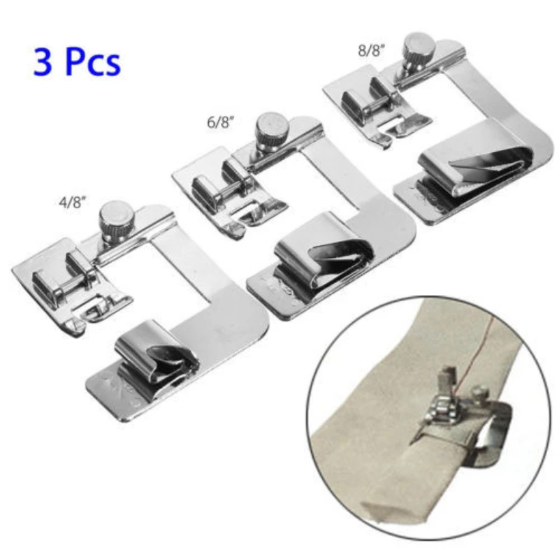 

Sewing Machine Presser Foot Household Multi-Functional Electric Sewing Machine 4/8 "6/8" 8/8 "Hemming Curling Presser Foot