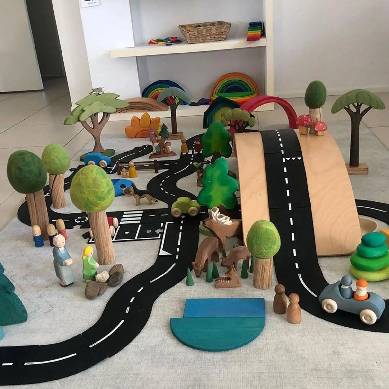 

Детские дорожные игрушки «сделай сам» для строительства дорог, игрушечный автомобиль, дорожная Автомагистраль, Скоростная автомагистраль, гибкий трек-головоломка, набор игровых сцен, коврик-пазл