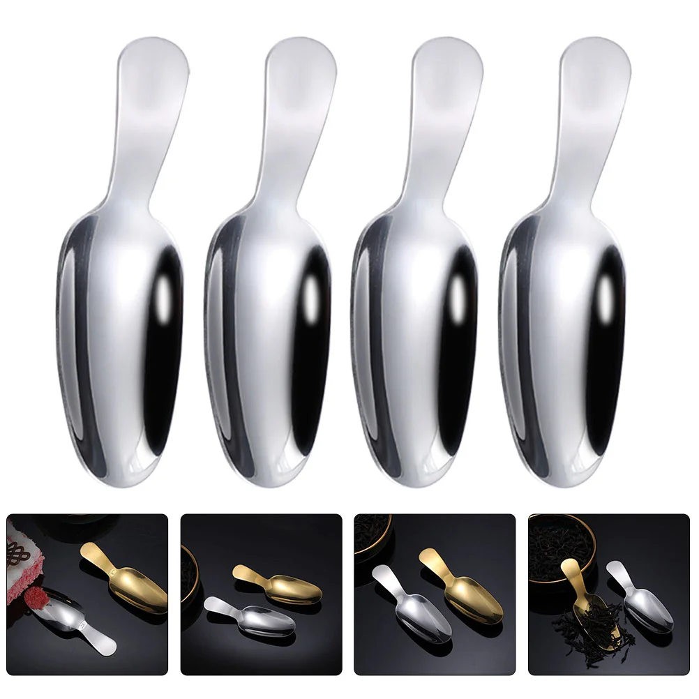 

4Pcs Scoops Stainless Steel Spoon Mixing Spoon Measuring Scoop Metal Yogurt Spoon Stainless Steel Scoop
