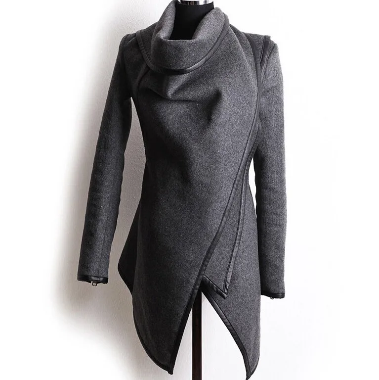 Women Trench Coat Long Cashmere Overcoats Trench Woolen Coat Female Warm Wool Long Sleeve Overcoat images - 6