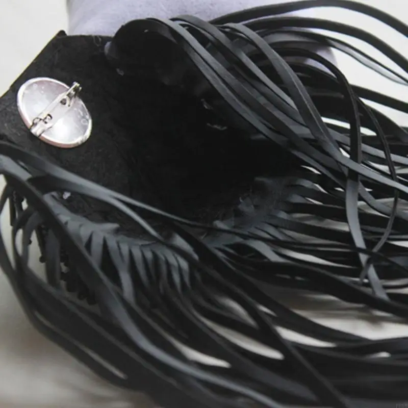 P88B Кожаная цепочка наплечные нашивки Мотивы бахрома с кисточками Эполеты Броши