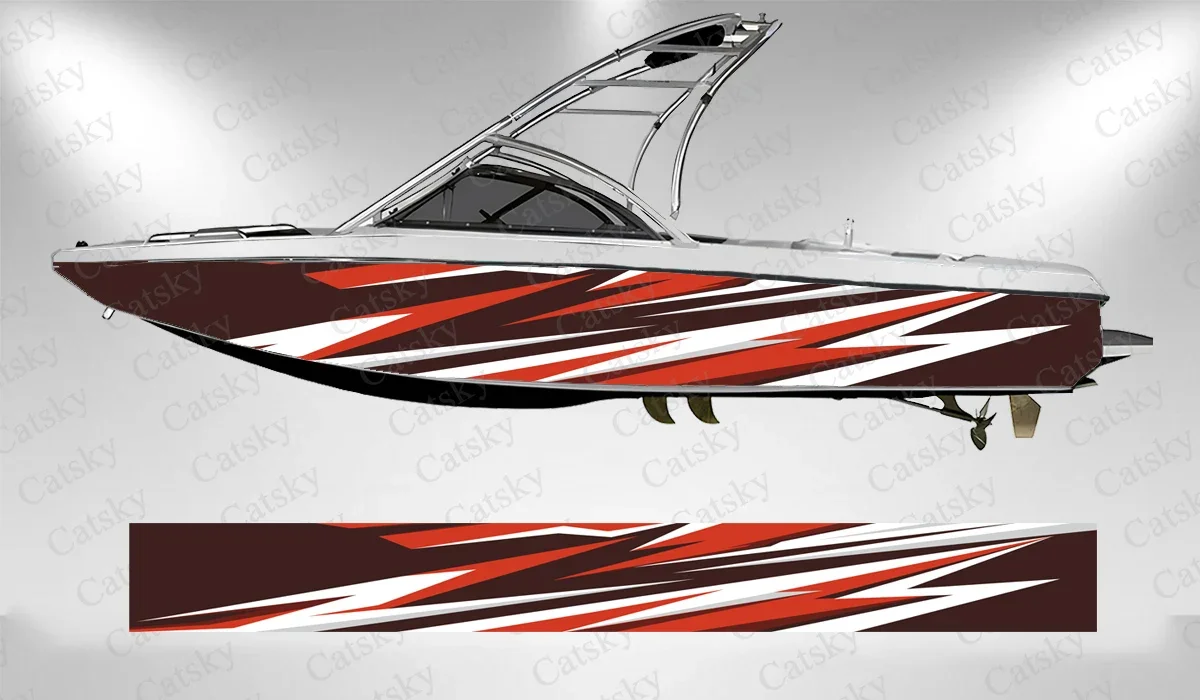 Линии абстрактные полосы красочные наклейки на лодку виниловая лодка для