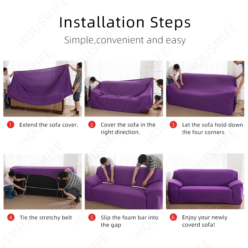 Чехол для дивана на 1/2/3/4 мест водонепроницаемый эластичный чехол углового