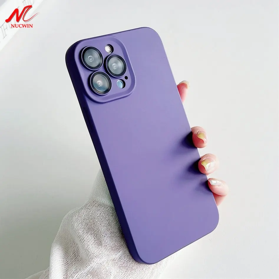 

Integrated Camera Protector Phone Case for iPhone 14 13 12 11 Pro Max 14 Plus 11Pro 13 Pro Max Slim Matte Soft Oil TPU Cover