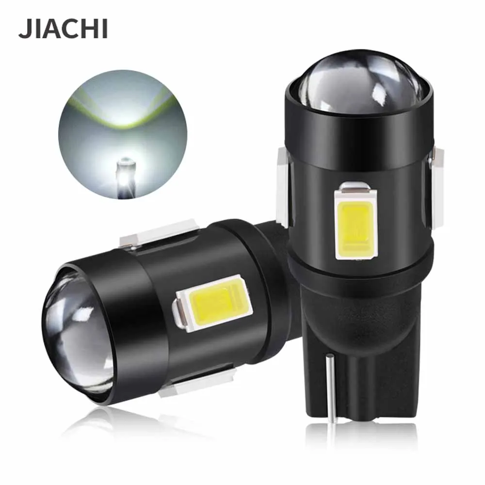 JIACHI 50 шт. супер яркий ксеноновый 5630 чип 6SMD 2825 194 168 Автомобильная Клинообразная лампа W5w T10 Светодиодные лампы 12V 240LM белый