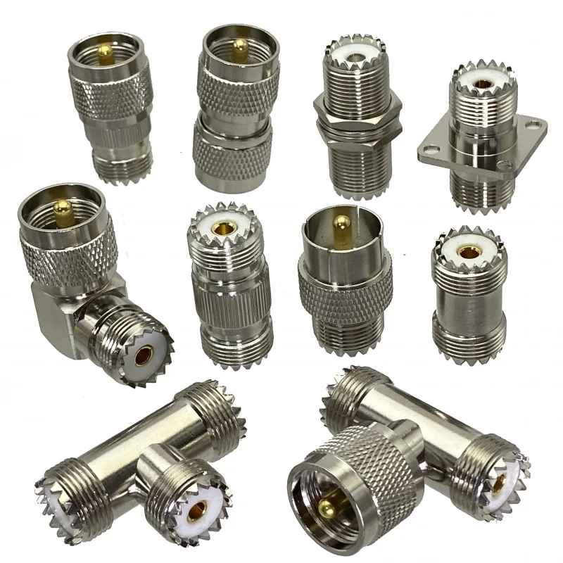 

1Pcs Connector UHF PL259 SO239 to UHF Male plug & Female Jack Straight & Right angle & Flange RF Adapter Converter Coaxial