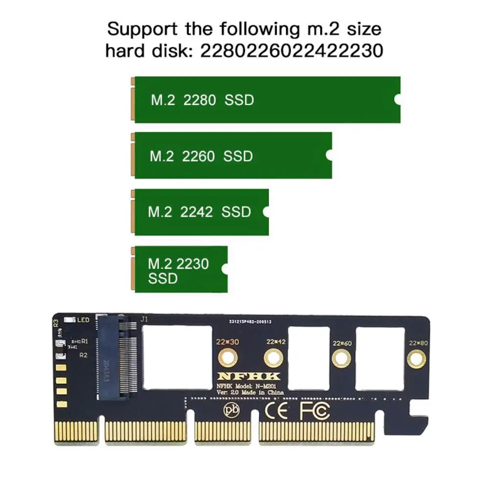

RYRA NVMe PCIe M.2 NGFF SSD To PCIe X1 Adapter Card PCIe X1 Adapter For 2230 2240 2260 2280 SSD M2 To M.2 Card With Bracket PCI