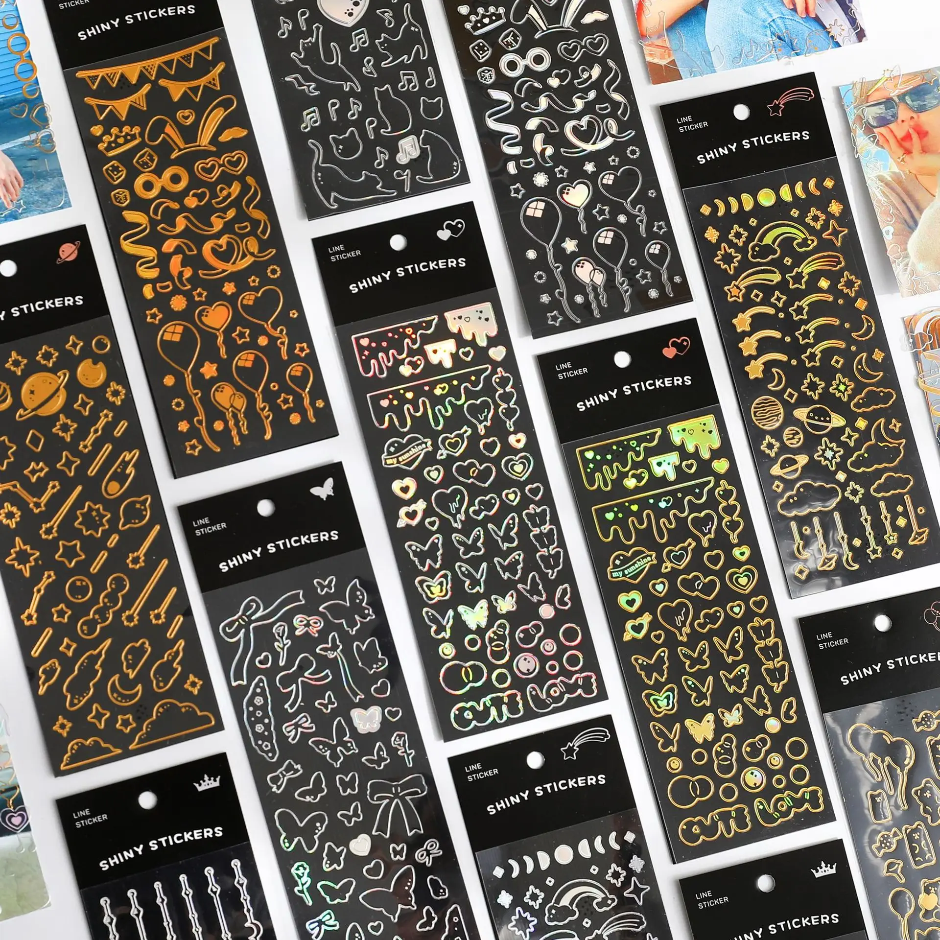 

Star decoration series hand account stickers waterproof pvc cute small stickers goo card diy creative material wholesale