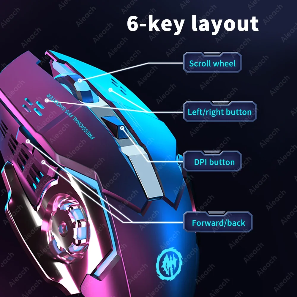 Беспроводная Перезаряжаемая Игровая Мышь Bluetooth И Usb-соединение Бесшумные Клики С