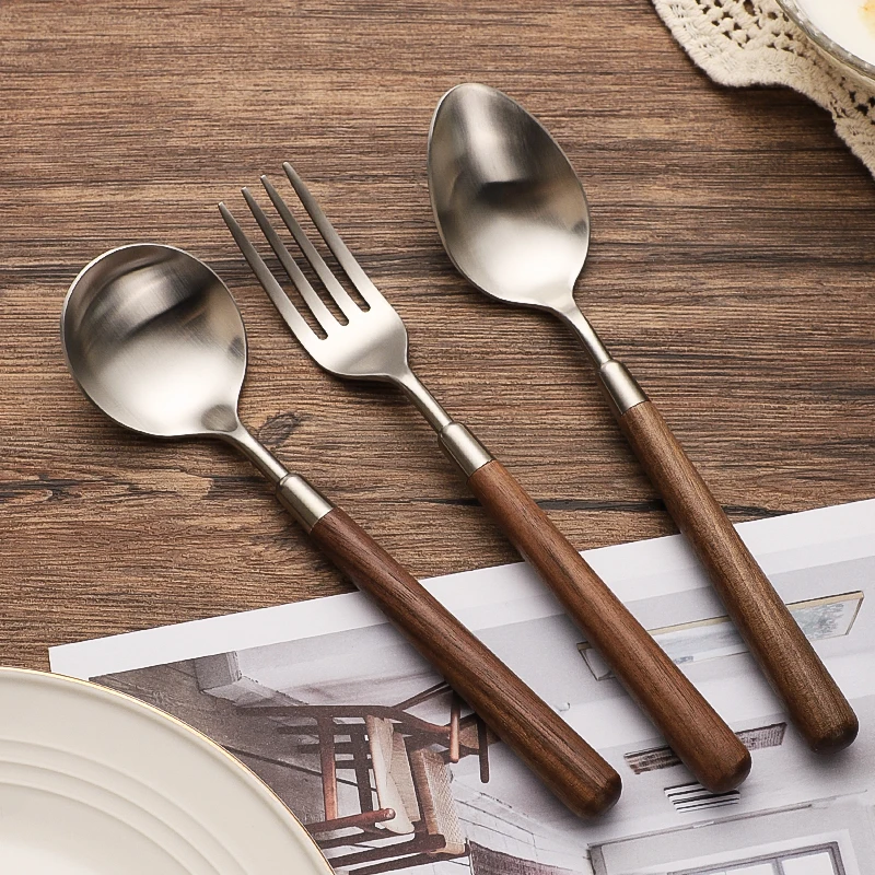 Винтажная столовая посуда из нержавеющей стали 304 для кухни столовые приборы