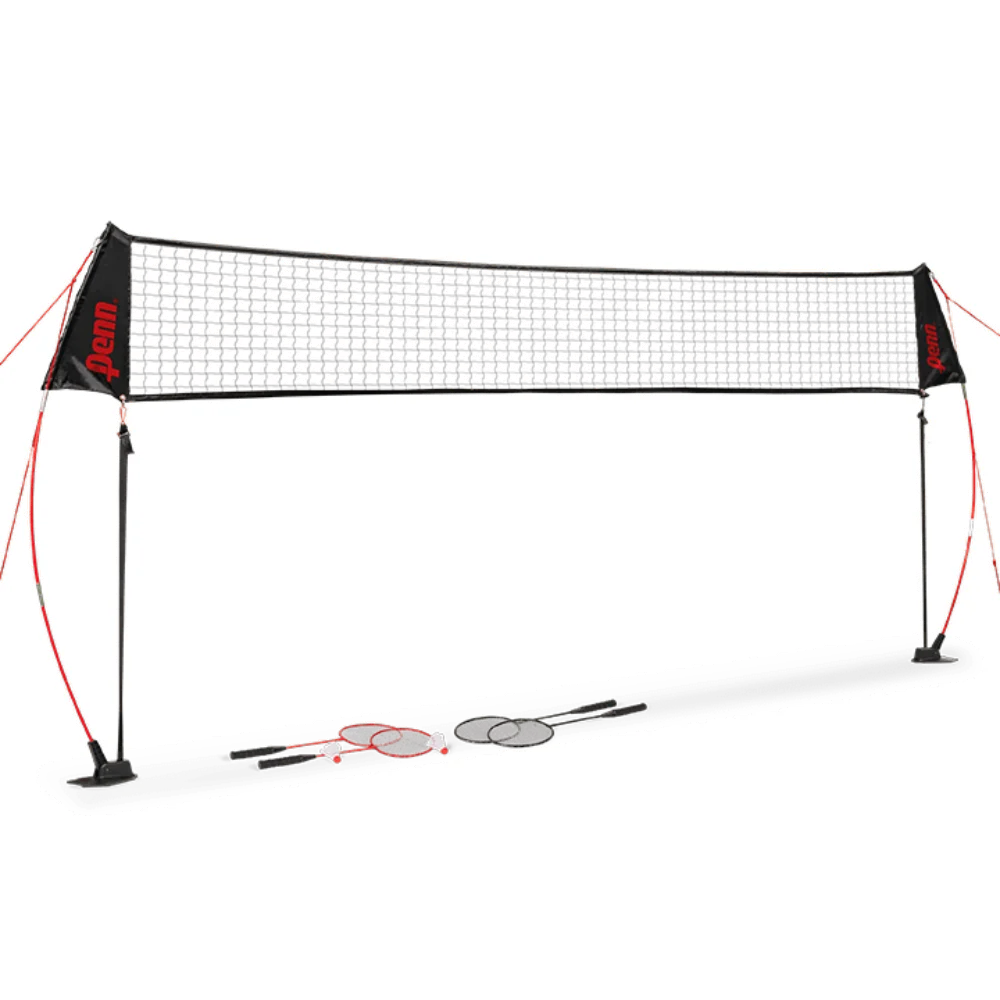 

OUZEY Easy Setup Badminton Set, Includes 4 Rackets and Shuttlecocks