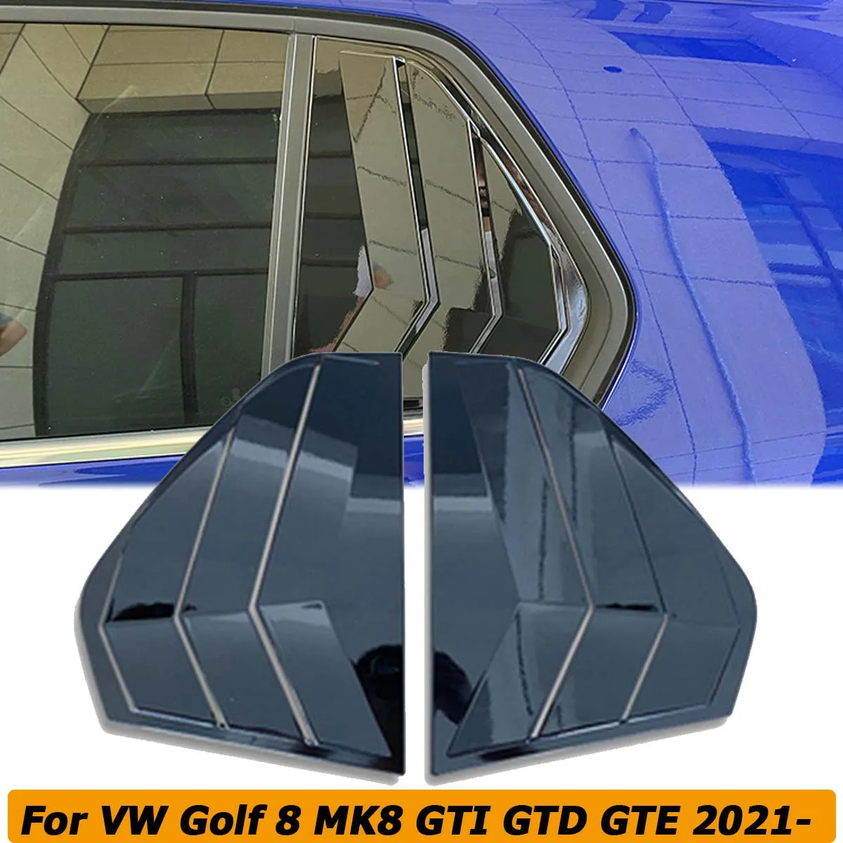 

Rear Side Window Quarter Louver Shutter Scoop Cover Trim Sticker For VW Golf 8 MK8 GTI GTD GTE 2021 2022 Car Accessories