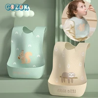 cozok 20pcs disposable baby bib thickened waterproof saliva towel portable eating anti dirty cartoon animals childrens bibs