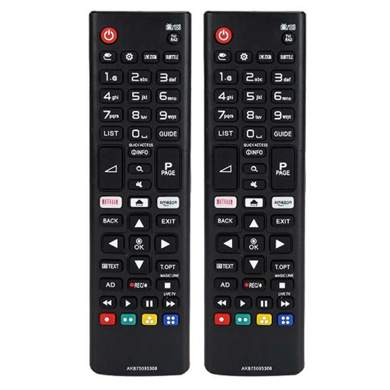 

Пульт дистанционного управления для LG Smart TV HD Tv s, LG Full HD LED и LG смарт-пульт дистанционного управления AKB75095308 43UJ6309, 2 шт.