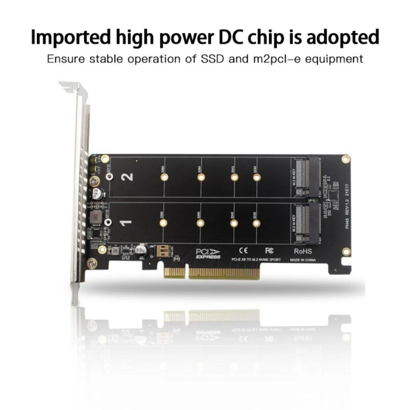 PCI-EX8 Dual-Disk NVME M.2 MKEY SSD RAID Array Expansion PCI-E разделенная карта для ускорения | Компьютеры и