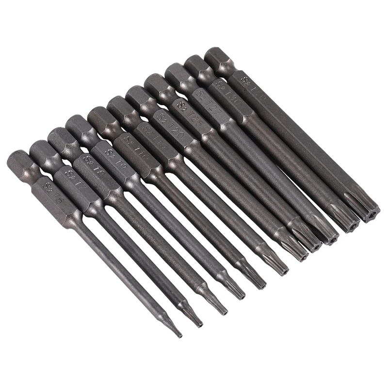 11 шт. 75 мм Магнитные стальные биты для отверток S2 Шестигранная звездообразная