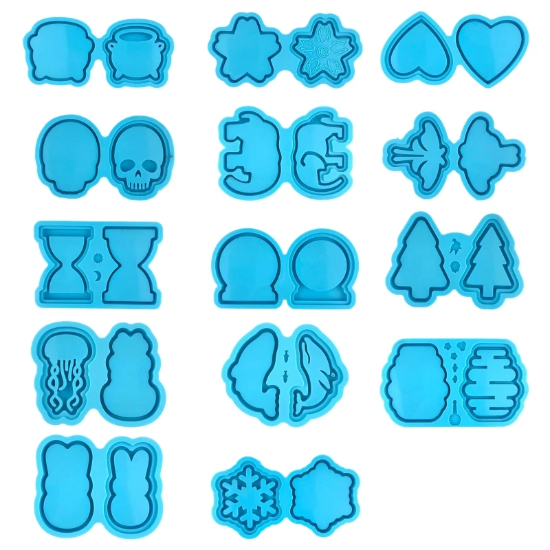 

X7YA Geometry Various Shapes Resin Casting Silicone Mold Woman Keychain Decorative Pendant Jewelry Mold for DIY Crafts