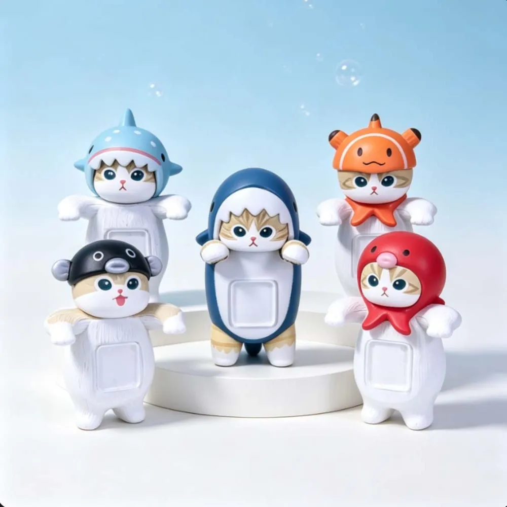 Фото Коллекционные фигурки Mofusand Blind Box Hippers: Серия «Морская жизнь» — мини-фигурки аниме-персонажей для декора телефона, компьютера, подарки на день рождения №1